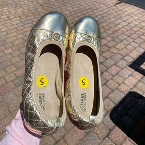 Michael Kors Gold flats size 5